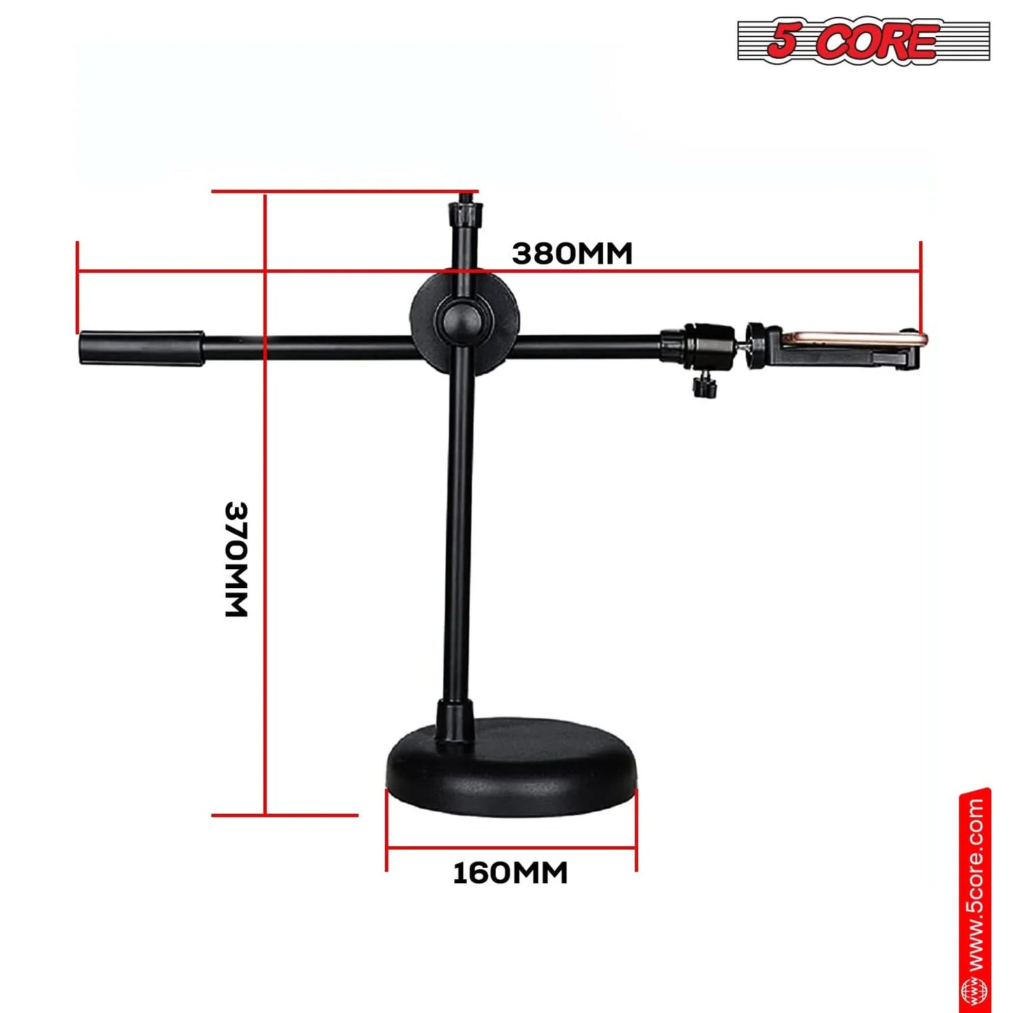 5Core 6-Inch Adjustable LED Ring Light with Cell Phone Stand and Holder