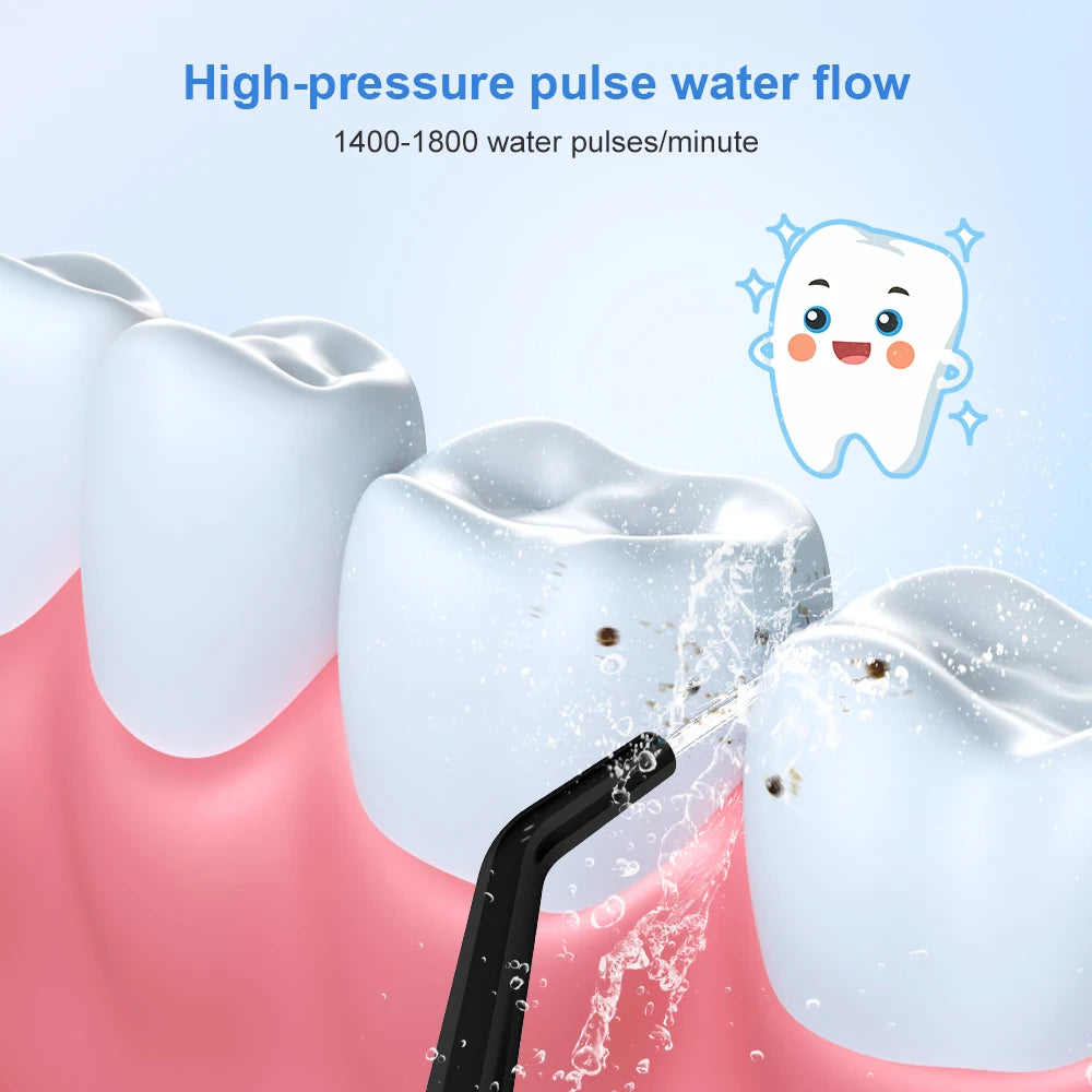 Oral Irrigator Dental Water Flosser Teeth Whitening Waterproof Portable Dental Water Jet Floss 300ML Teeth Cleaner