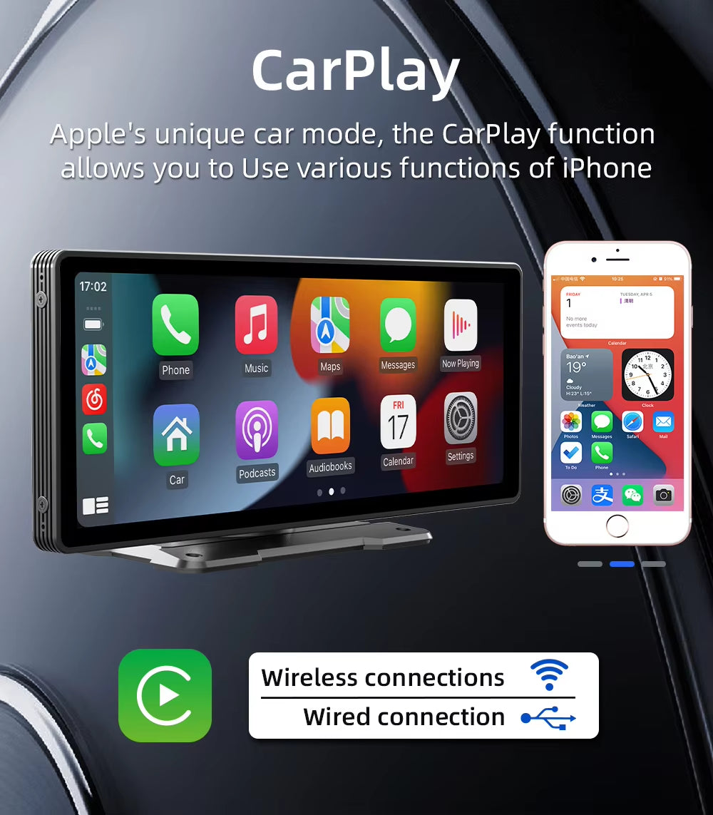 Universal 10.26” Screen Car Radio Multimedia WIFI Video Player Wireless Carplay Screen for Apple or Android